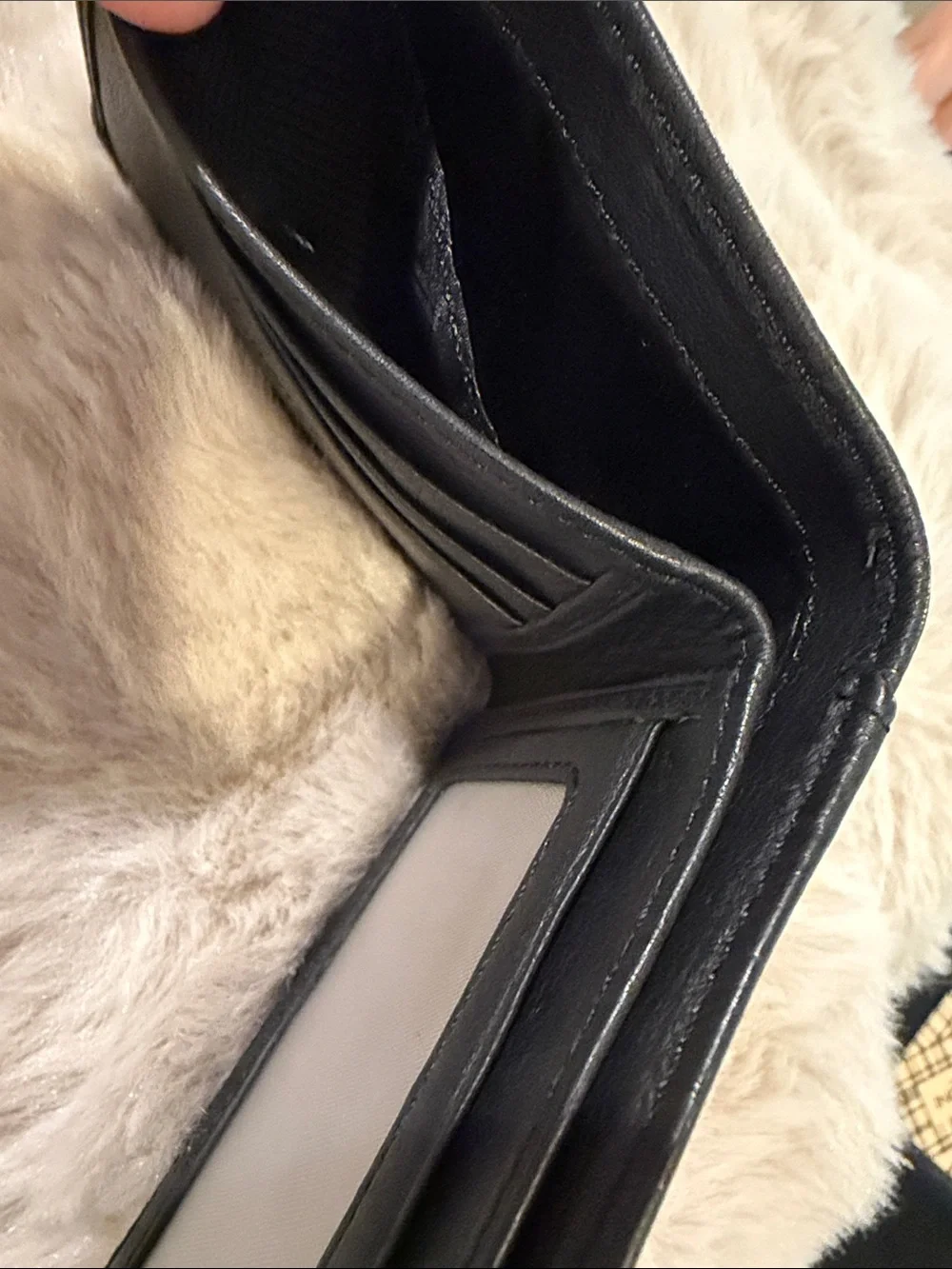 Black Leather Bi-Fold Wallet for Men